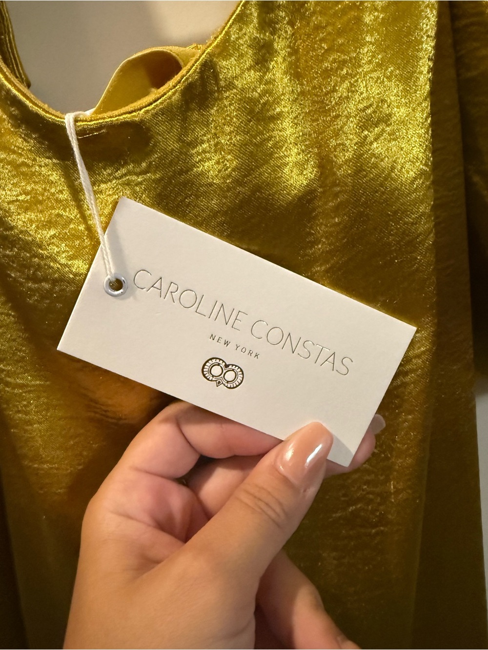 Caroline Constas Palmer Metallic Gold Off-the-Shoulder Maxi - Picture 4 of 5
